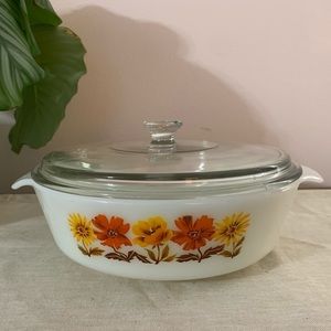 Vintage Fire King Casserole Dish with Lid